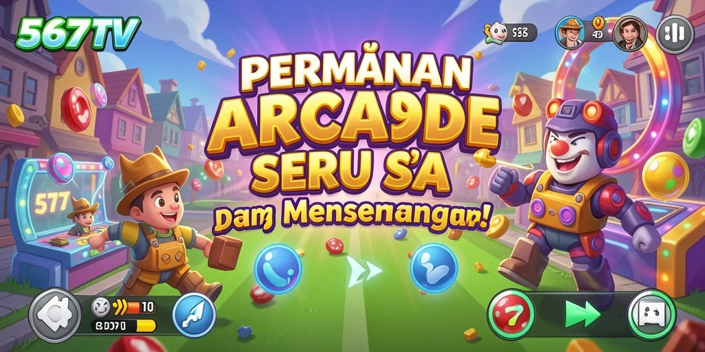 Screenshot gameplay seru 567TV di dalam level arcade.