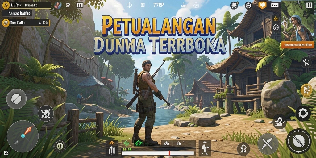 Gameplay seru di dunia terbuka 77RP dengan eksplorasi bebas.