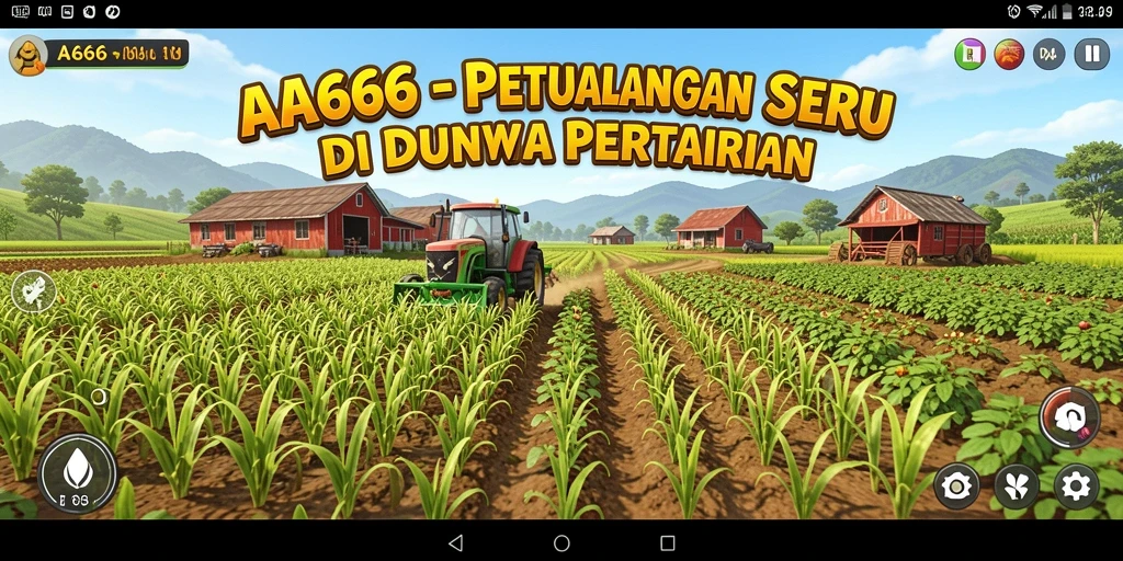 Tampilan gameplay AA666 yang menampilkan ladang pertanian yang indah.