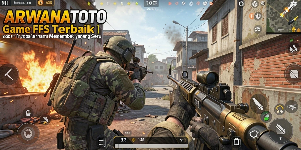 Screenshot gameplay ARWANATOTO menampilkan aksi tembak-menembak yang intens.