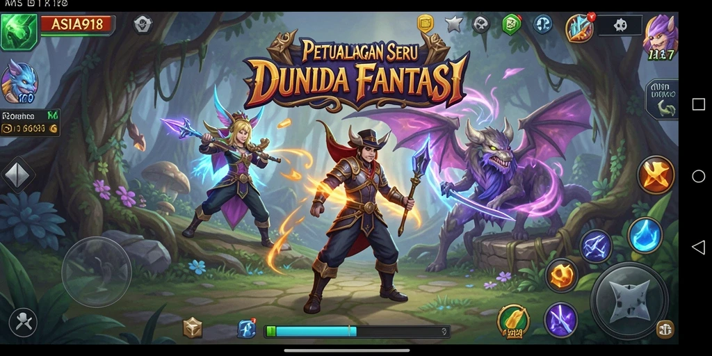 Tampilan gameplay menakjubkan dari ASIA918 saat menjelajahi dunia petualangan.