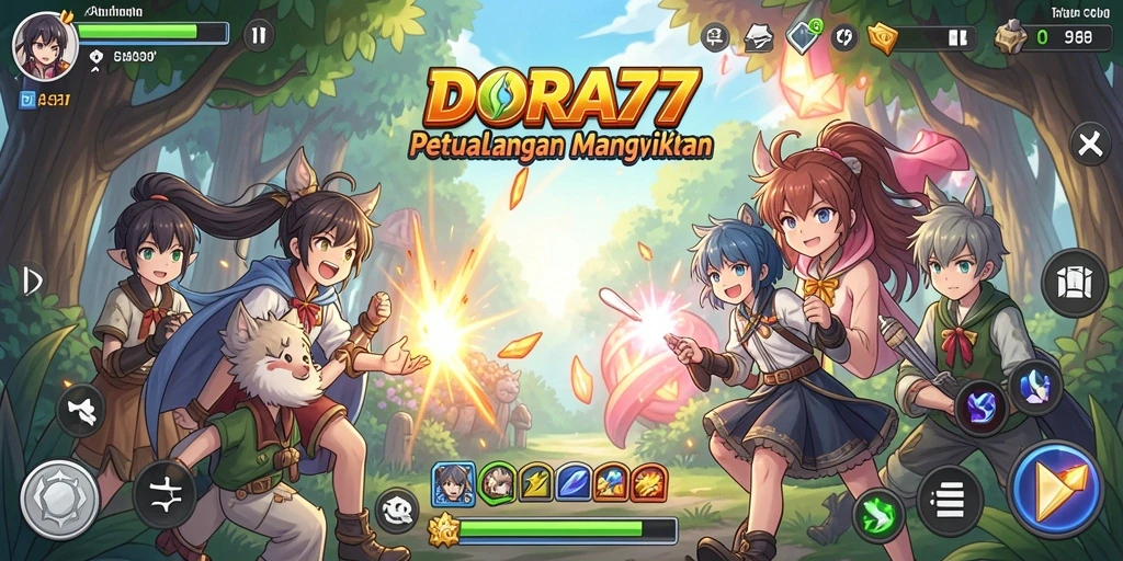 Tangkapan layar DORA77 menampilkan aksi seru dalam gameplay Anime.