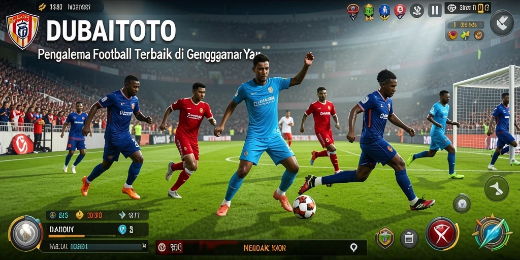 Tampilan gameplay DUBAITOTO yang menarik dan mendebarkan di lapangan sepak bola.