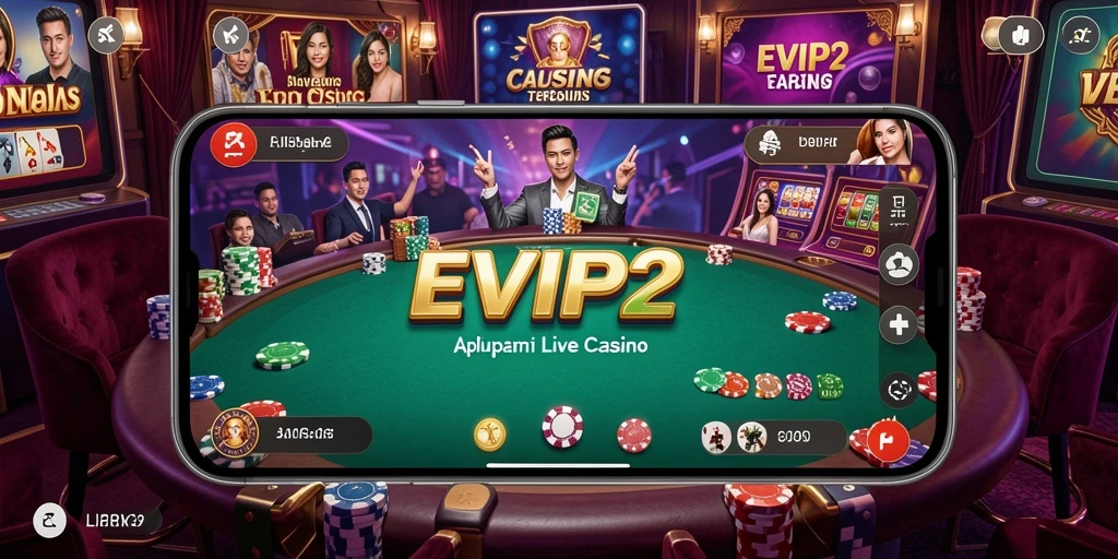 Tampilan gameplay Live Casino yang memukau di EVIP2.