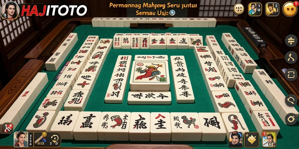 Tampilan gameplay menarik dari HAJITOTO dengan ubin Mahjong.