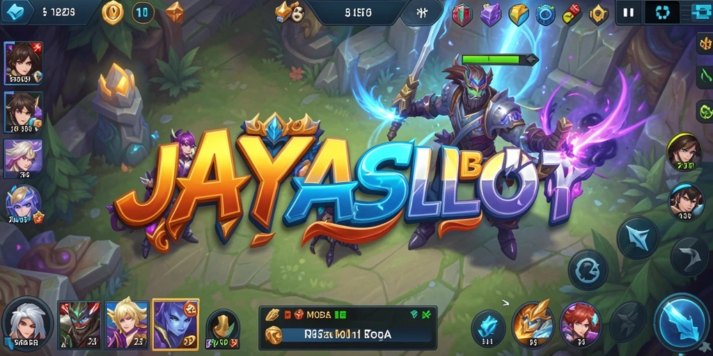 Screenshot gameplay JAYASLOT dengan pertarungan tim yang epik.