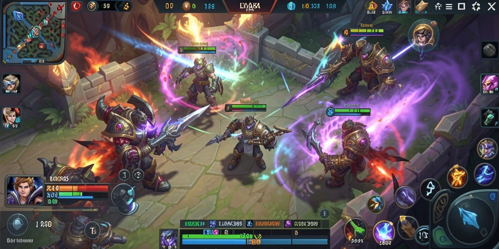 Tampilan gameplay seru dari LEDAK388 dengan aksi MOBA yang mendebarkan.