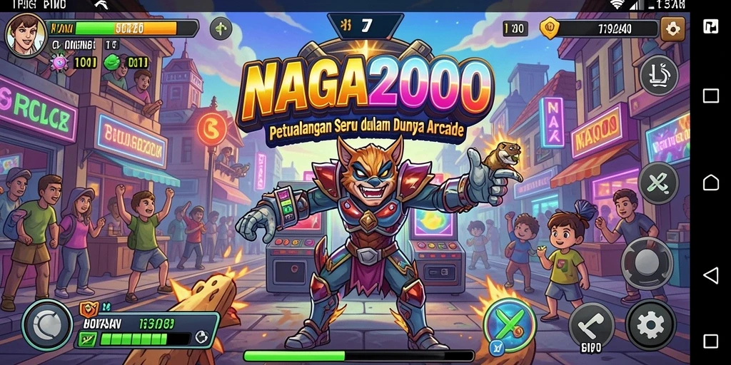 Tampilan gameplay seru dan penuh aksi dalam NAGA2000.