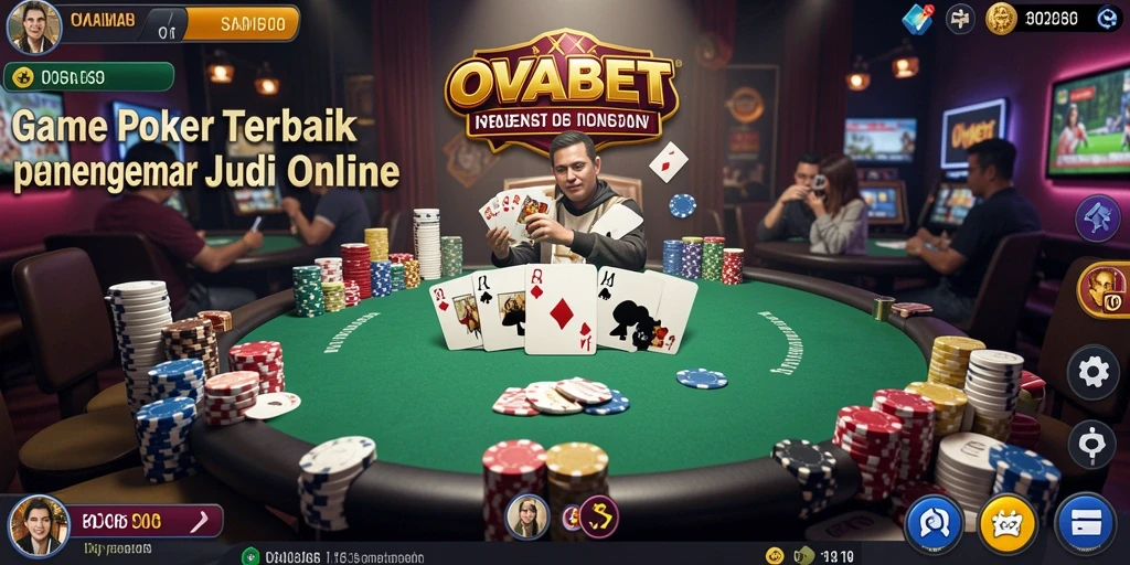 Tampilan gameplay Poker yang menegangkan di OVABET.
