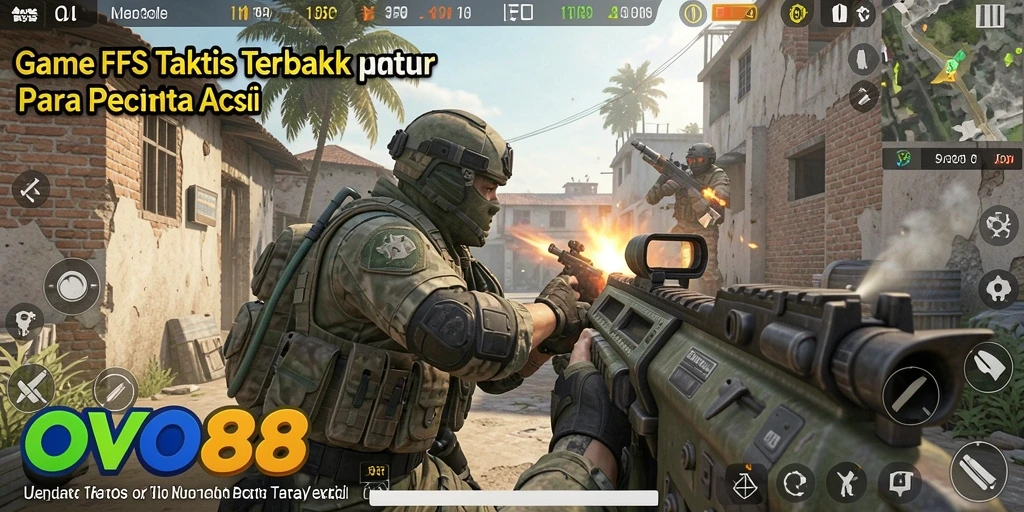 Tangkapan layar utama OVO88 menunjukkan aksi tembak-menembak yang mendebarkan.
