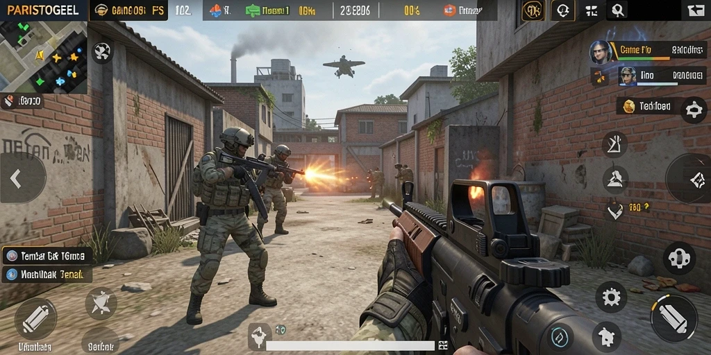 Tampilan gameplay menarik di PARISTOGEL dengan aksi tembak-menembak.