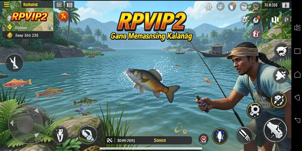 Tampilan gameplay RPVIP2 yang menampilkan pengalaman memancing yang seru.