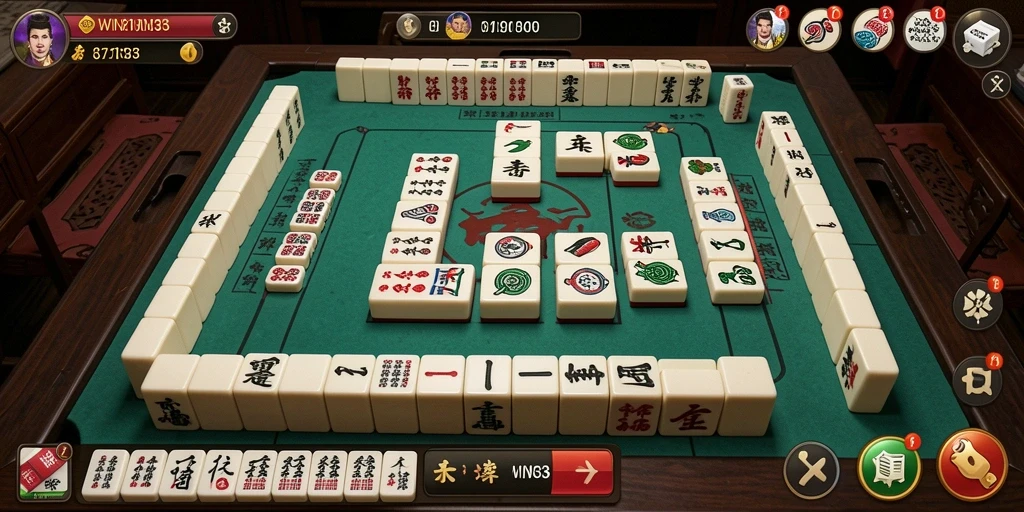 Tampilan gameplay Mahjong yang menawan dan menarik.